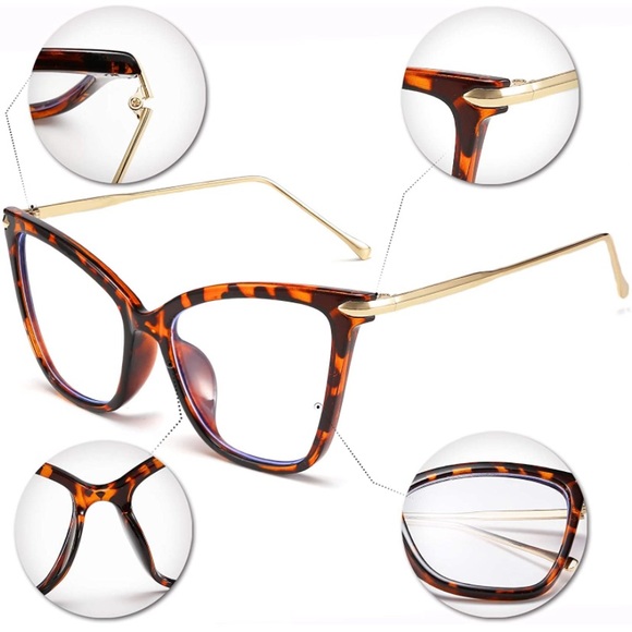 Oversized Cat Eye Glasses Frame with Clear Lenses - Picture 14 of 14